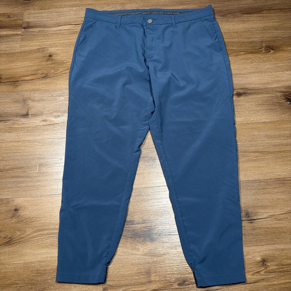 Primo Golf Pants Men's Size 38 Short 38 x 26" Blue Performance Joggers Ankle Zip